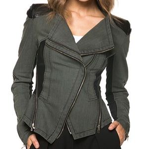 Comme USA Washed Denim Jacket with Zipper Sleeves Size M